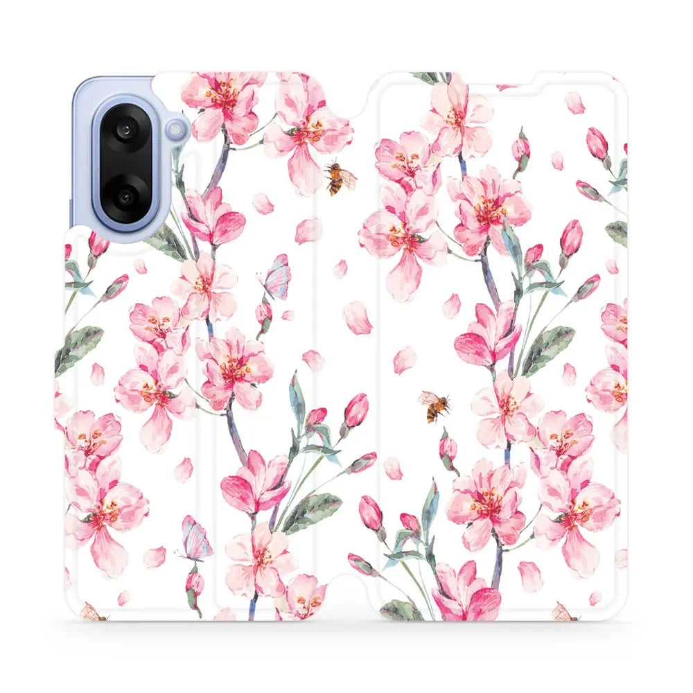 Handyhülle mit klappe für OnePlus Nord CE5 5G, Mobiwear Book, Rosa Frühling