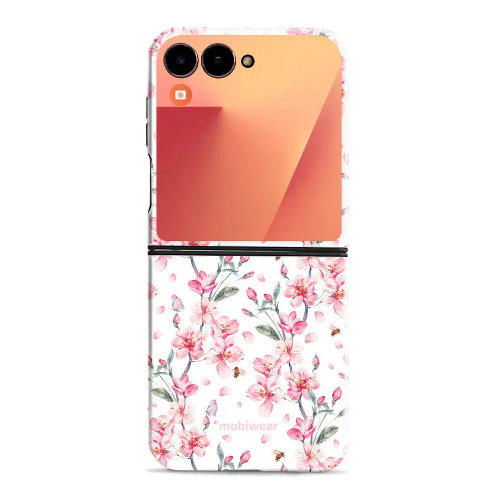Handyhülle für Galaxy Z Flip7, Mobiwear Elite Pro, Japanischer Blumenstrauß