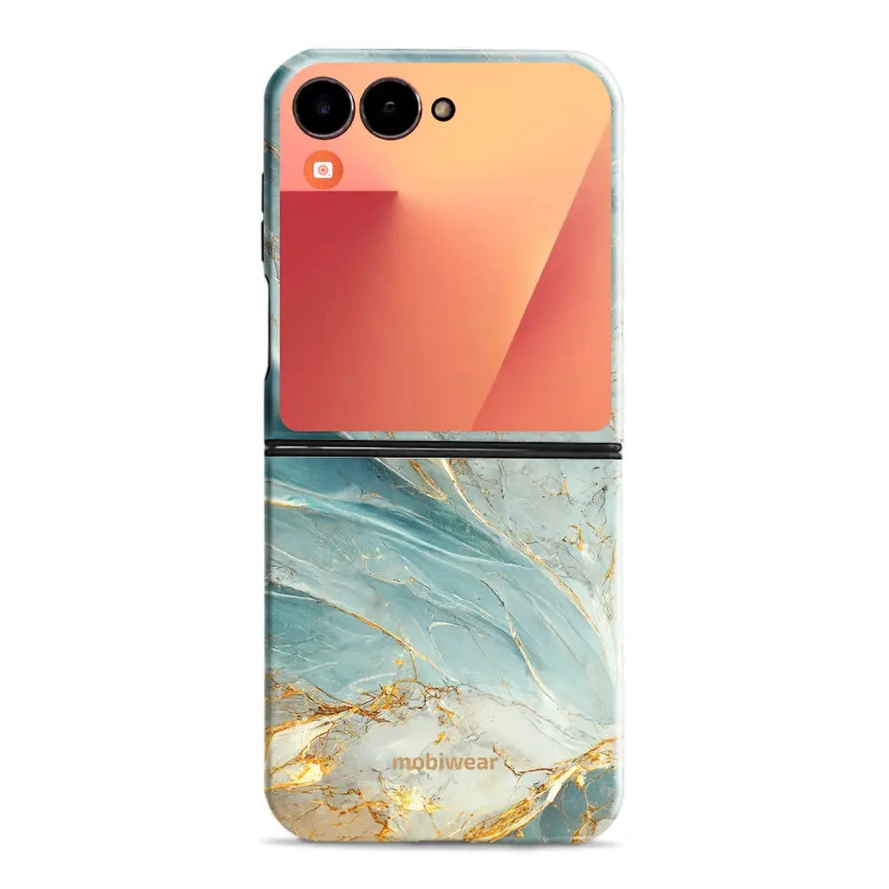 Handyhülle für Galaxy Z Flip7, Mobiwear Elite Pro, Adern des Azur
