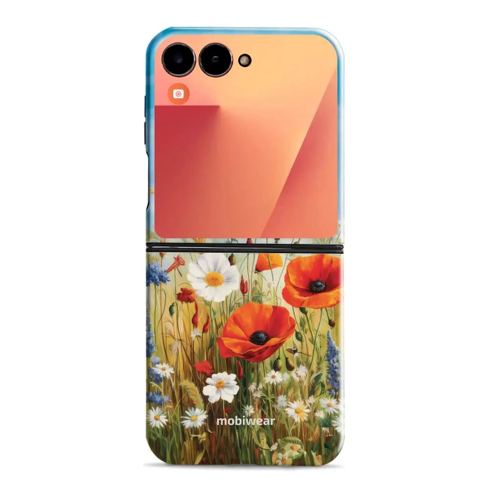 Handyhülle für Galaxy Z Flip7, Mobiwear Elite Pro, Wiesenblumen