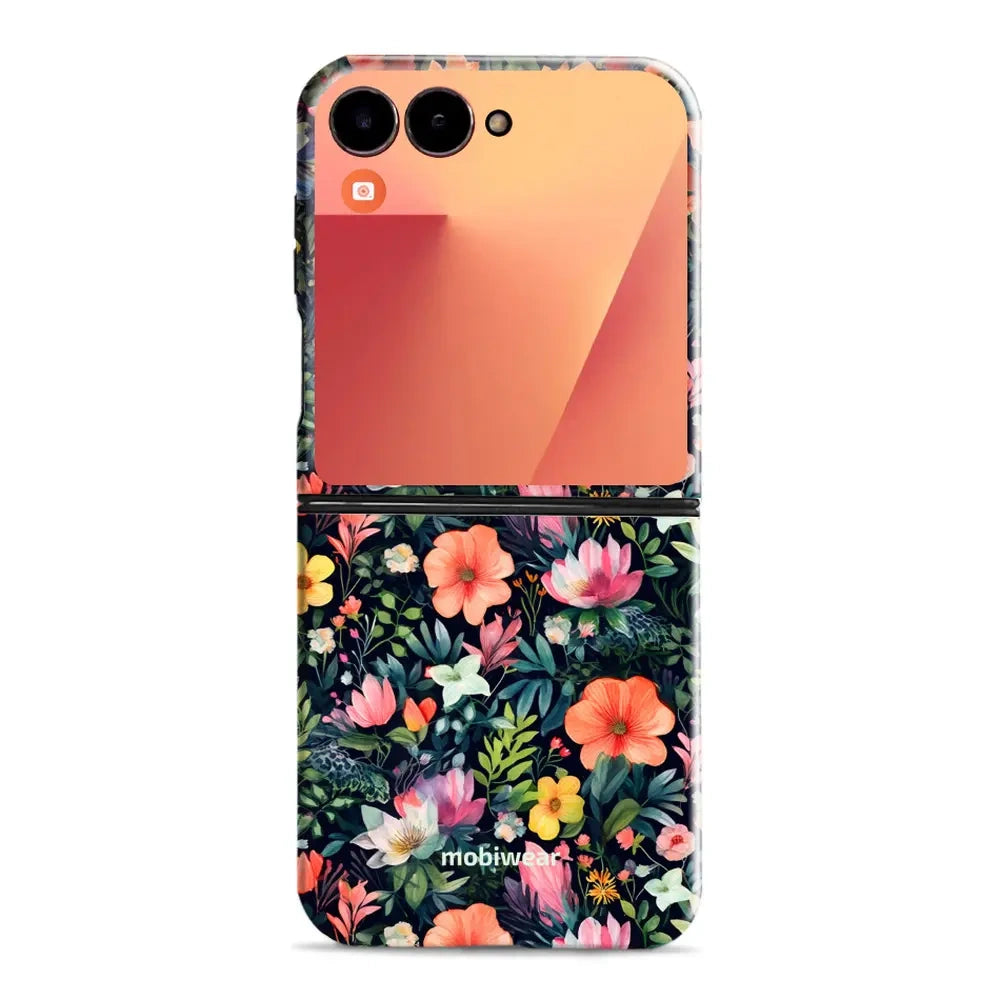 Handyhülle für Galaxy Z Flip7, Mobiwear Elite Pro, Bunt-Blumig