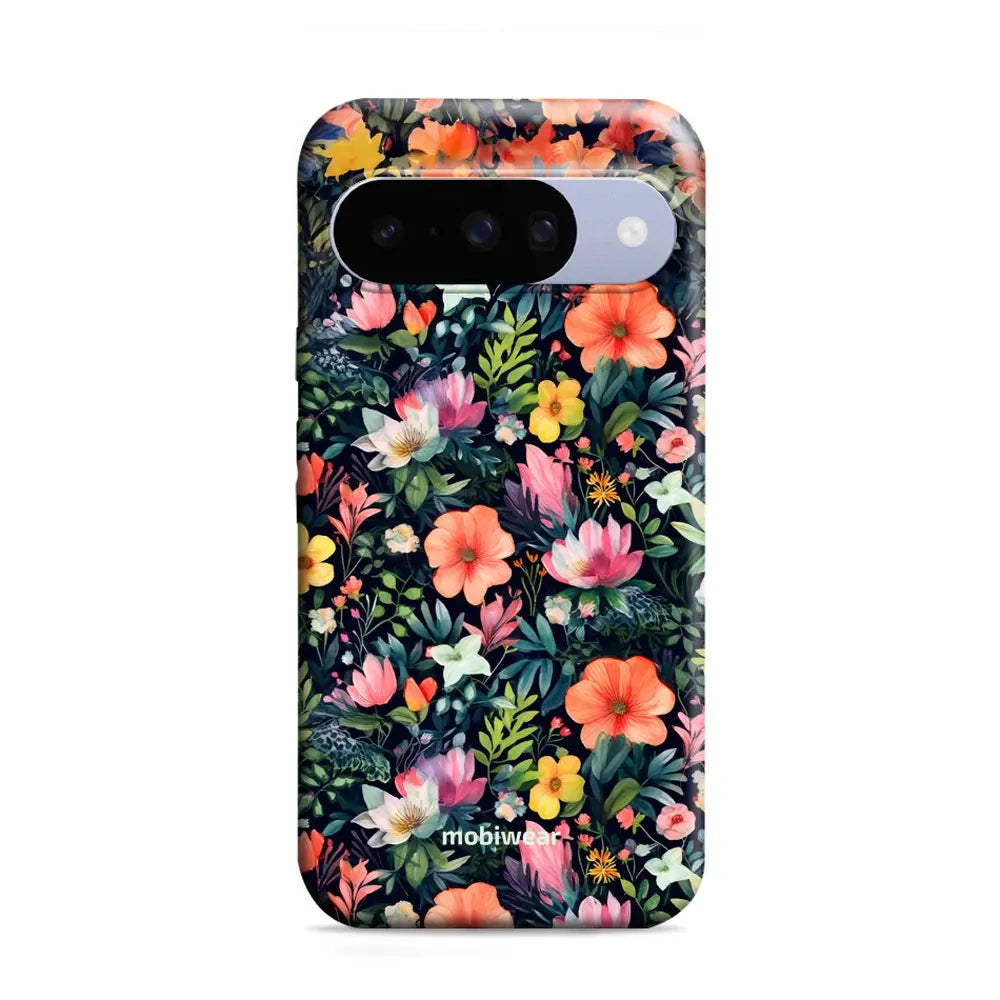 Handyhülle für Google Pixel 10, Mobiwear Elite Pro, Bunt-Blumig