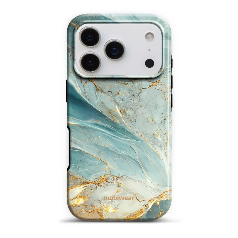 Handyhülle für iPhone 17 Pro, Mobiwear Elite Pro, Adern des Azur
