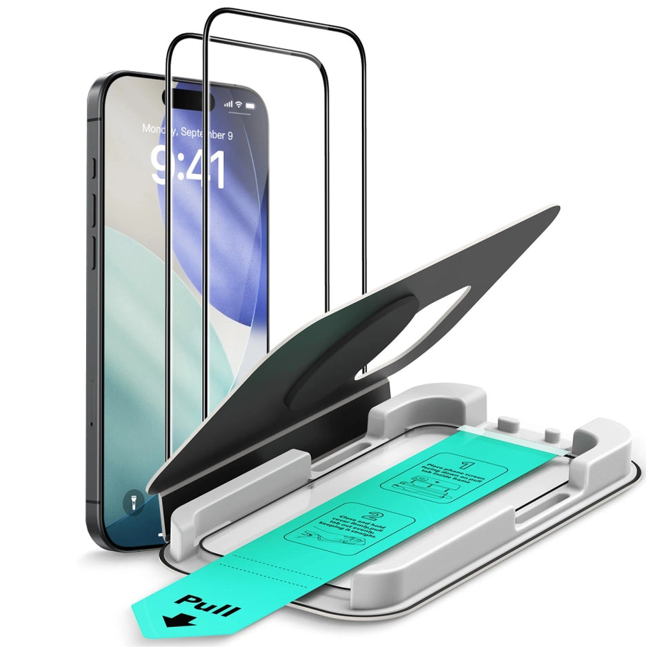 Gehärtetes Glas mit Positionierungsrahmen für iPhone 17 / iPhone 16 Pro, ESR UltraFit Tempered Glass, 2 Stück