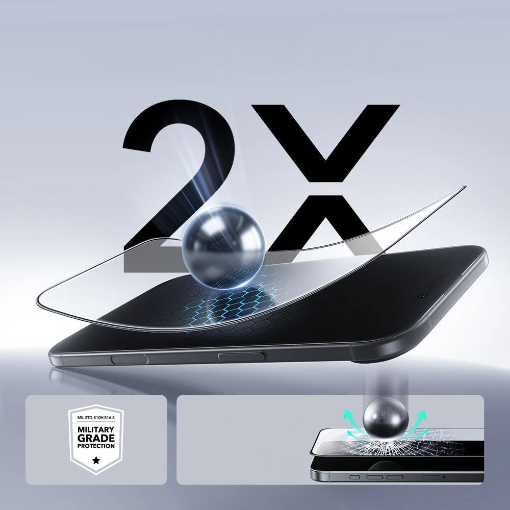 Gehärtetes Glas mit Positionierungsrahmen für iPhone Air, ESR UltraFit Tempered Glass, 2 Stück