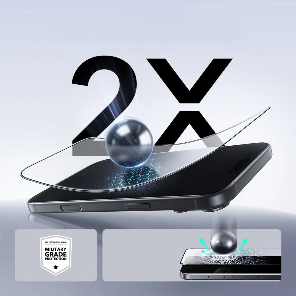 Gehärtetes Glas mit Positionierungsrahmen für iPhone 17 Pro, ESR UltraFit Tempered Glass, 2 Stück