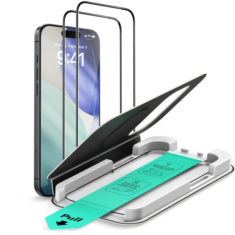 Gehärtetes Glas mit Positionierungsrahmen für iPhone 17 Pro, ESR UltraFit Tempered Glass, 2 Stück