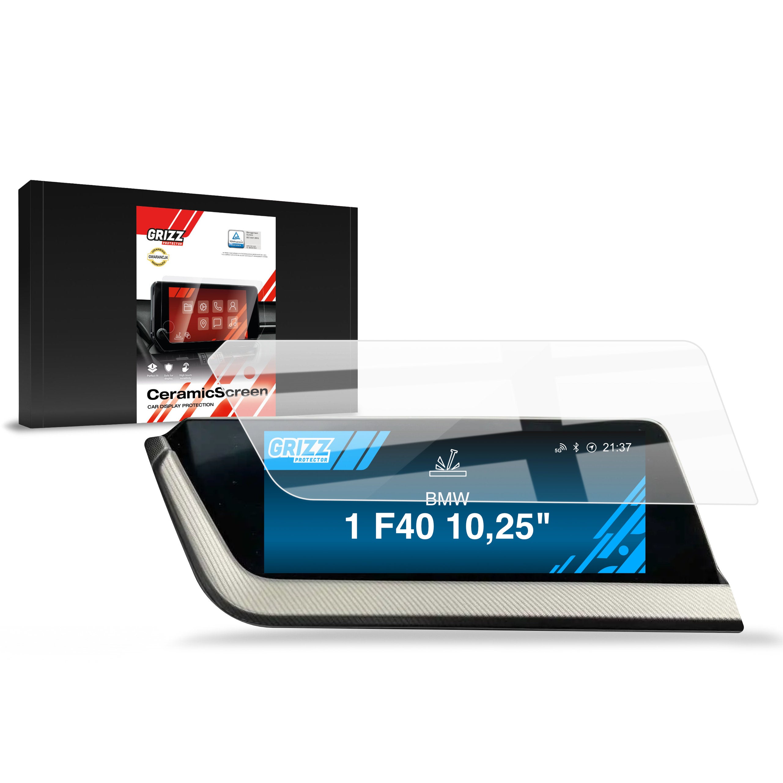 Keramische Autodisplayfolie für BMW 1 F40 10,25" (2019-2023), Grizz Protector