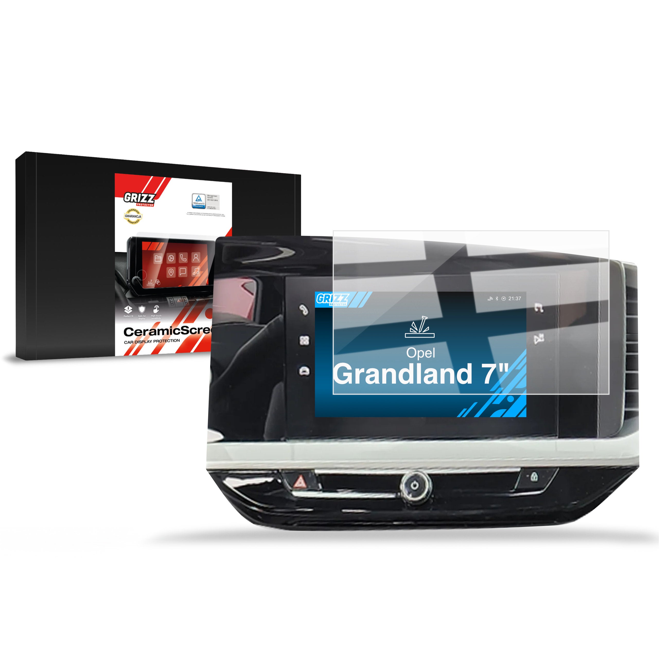 Keramische Autodisplayfolie für Opel Grandland 7" (2021-2024), Grizz Protector