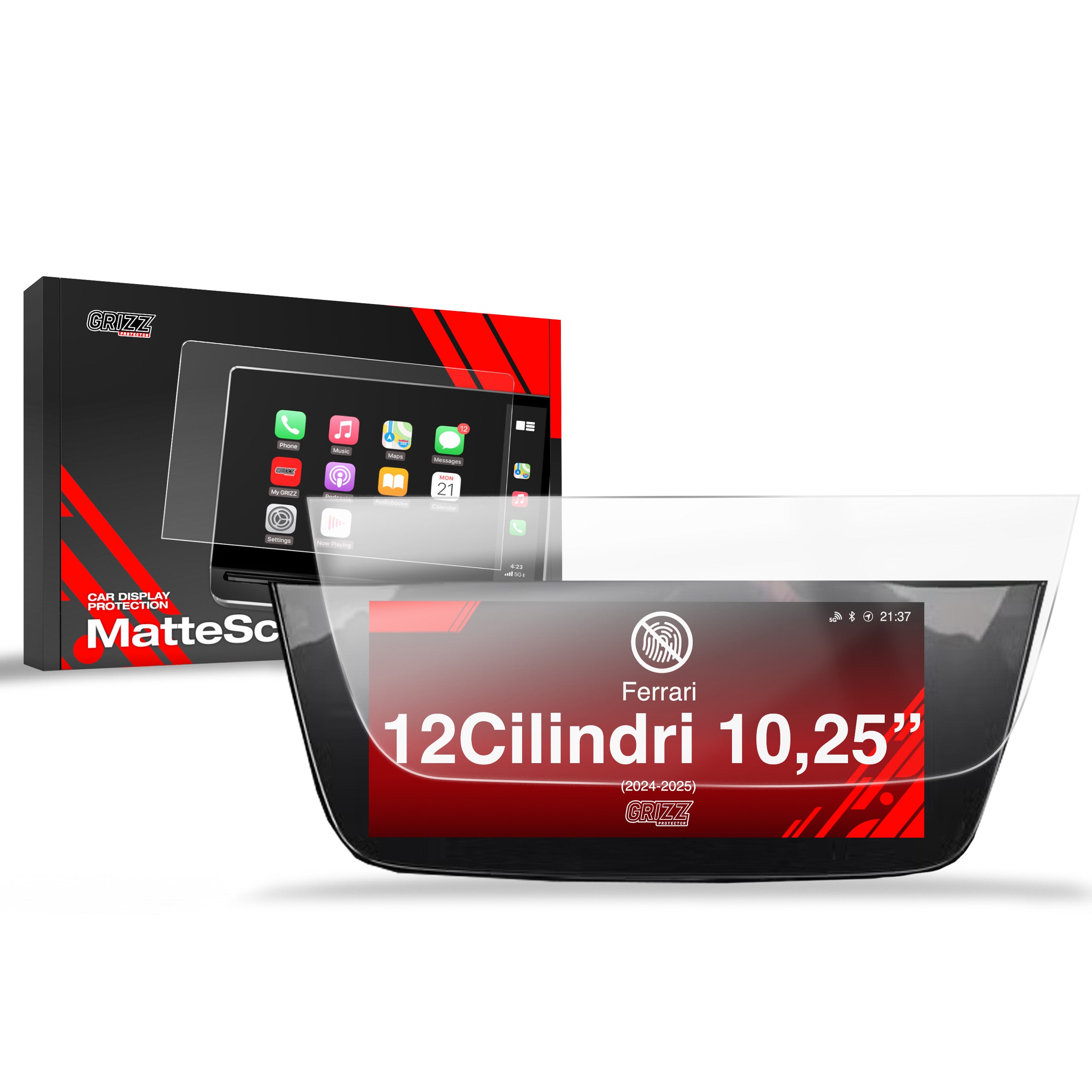 Matte Autodisplayfolie für Ferrari 12Cilindri 10,25" (2024-2026), Grizz Protector