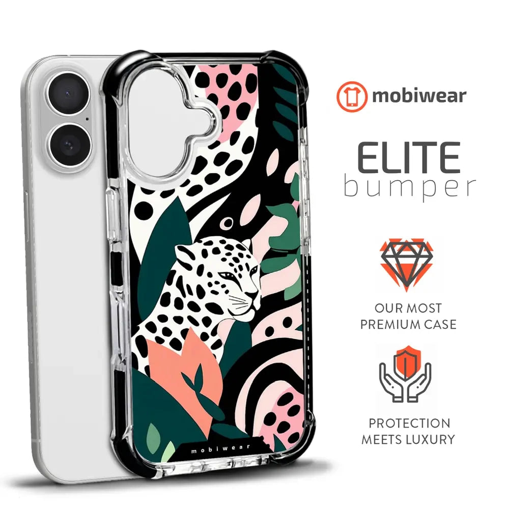 Handyhülle für iPhone 17 mit MagSafe, Mobiwear Elite Bumper, Tropischer Gepard
