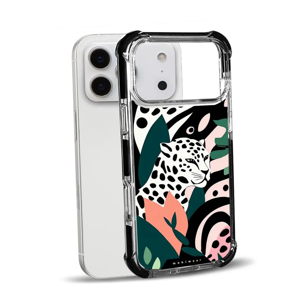 Handyhülle für iPhone 17 Pro Max mit MagSafe, Mobiwear Elite Bumper, Tropischer Gepard