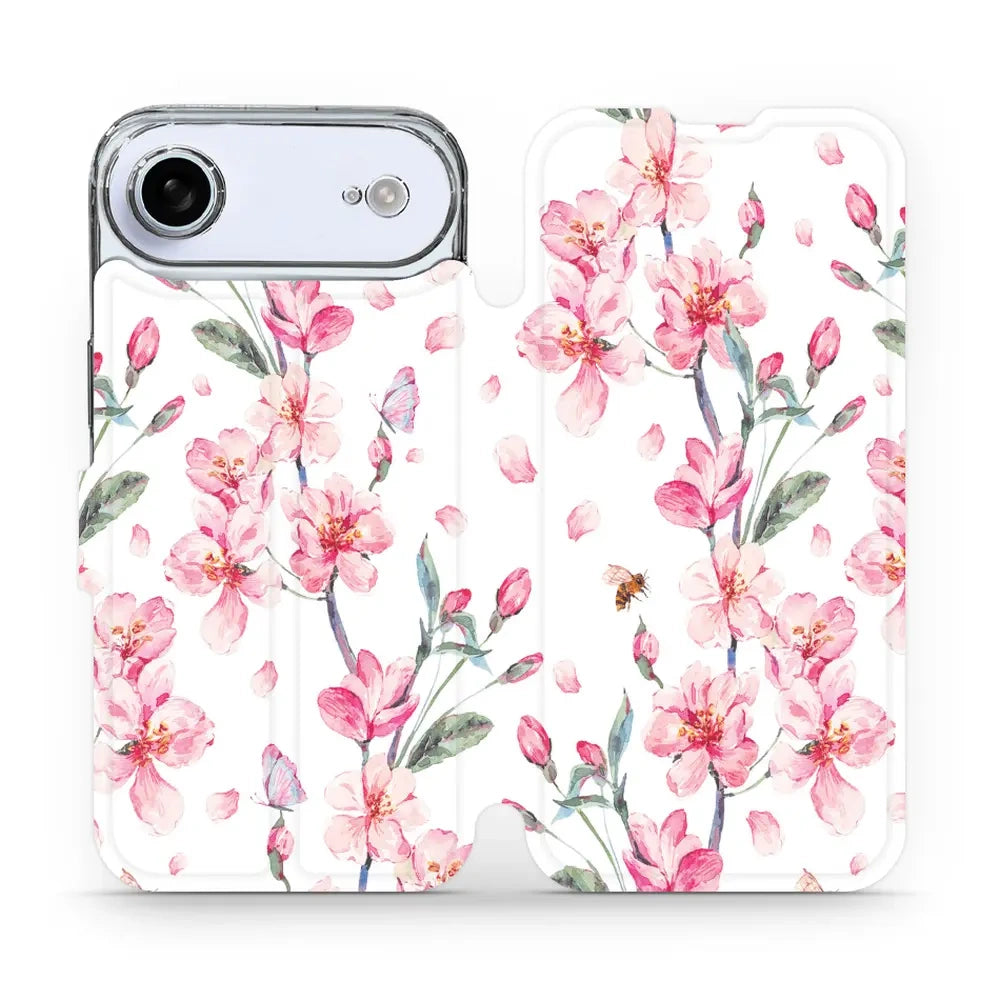 Handyhülle mit klappe für iPhone Air, Mobiwear Book, Rosa Frühling
