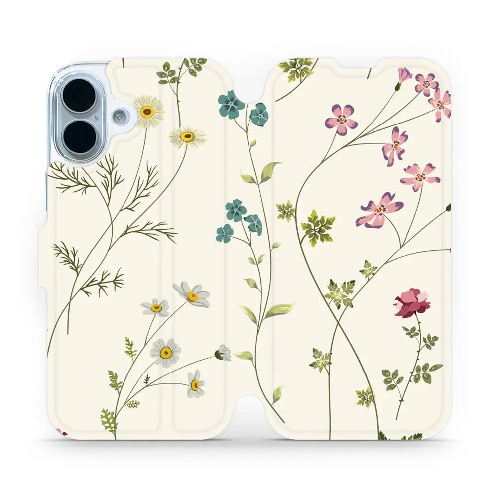 Handyhülle mit klappe für iPhone 17, Mobiwear Book, Feldblumen