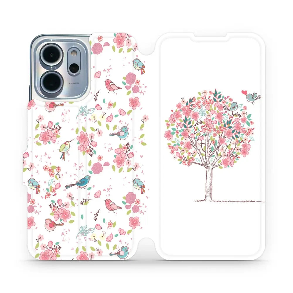 Handyhülle mit klappe für Oppo Reno 14 F, Mobiwear Book, Rosa Hain