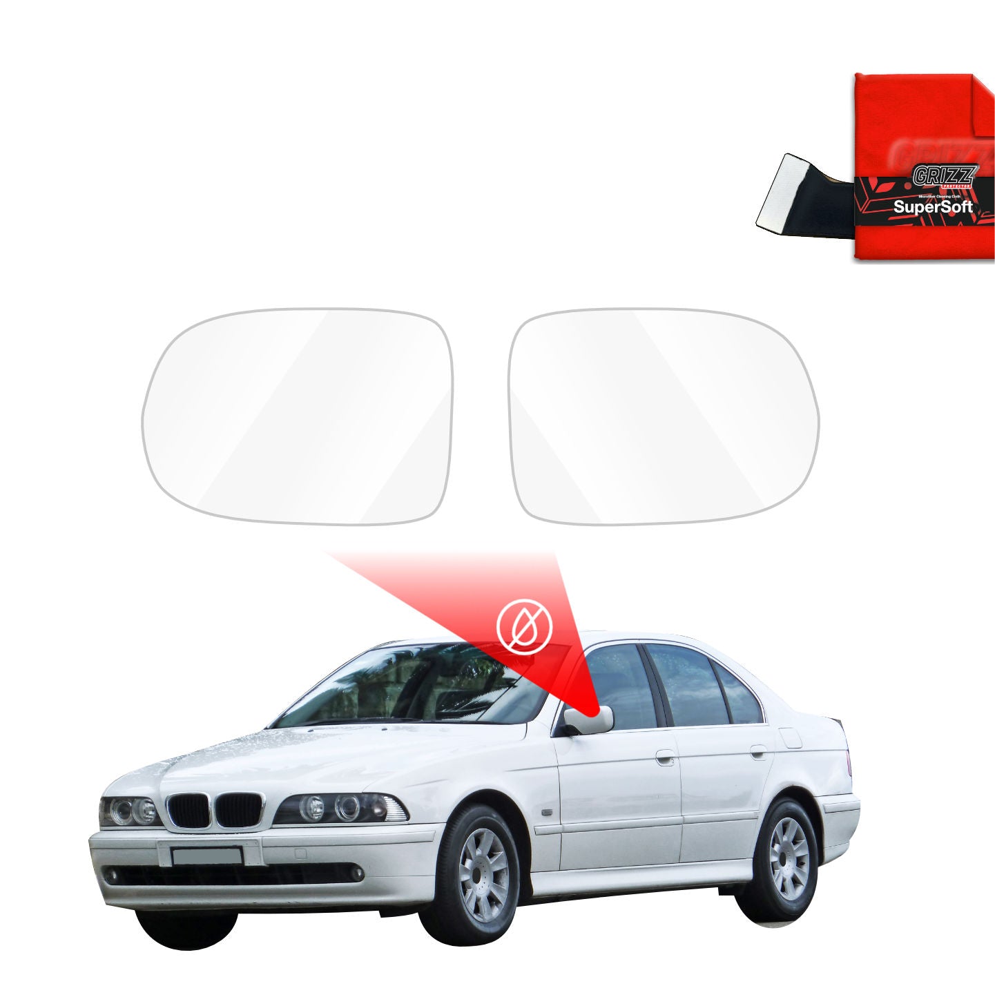 Regenschutzfolie Grizz Protector für Außenspiegel - BMW 5 E39 Sedan (1995-2003)