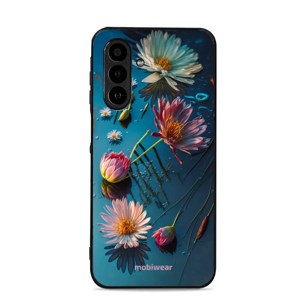 Handyhülle für Galaxy A17 5G / 4G, Mobiwear Glossy Case, Blau-Blumig