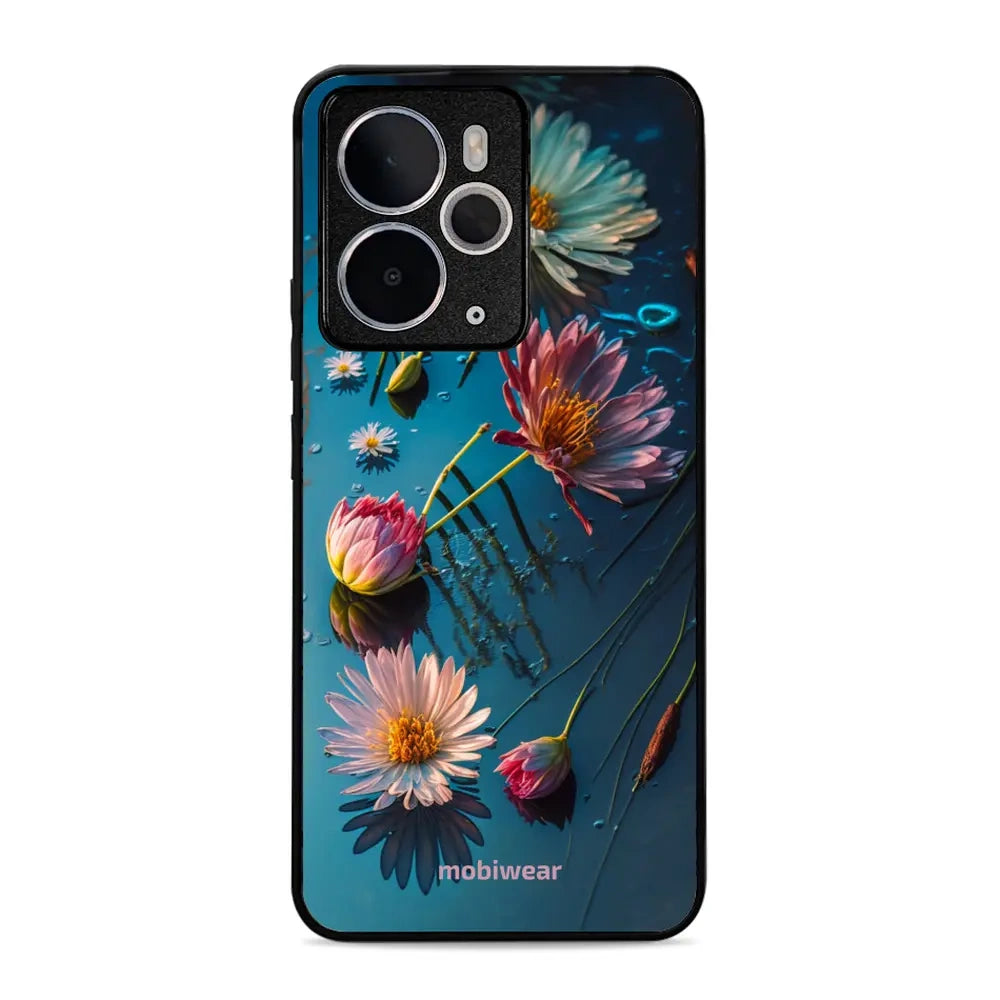 Handyhülle für Realme 14 5G, Mobiwear Glossy Case, Blau-Blumig