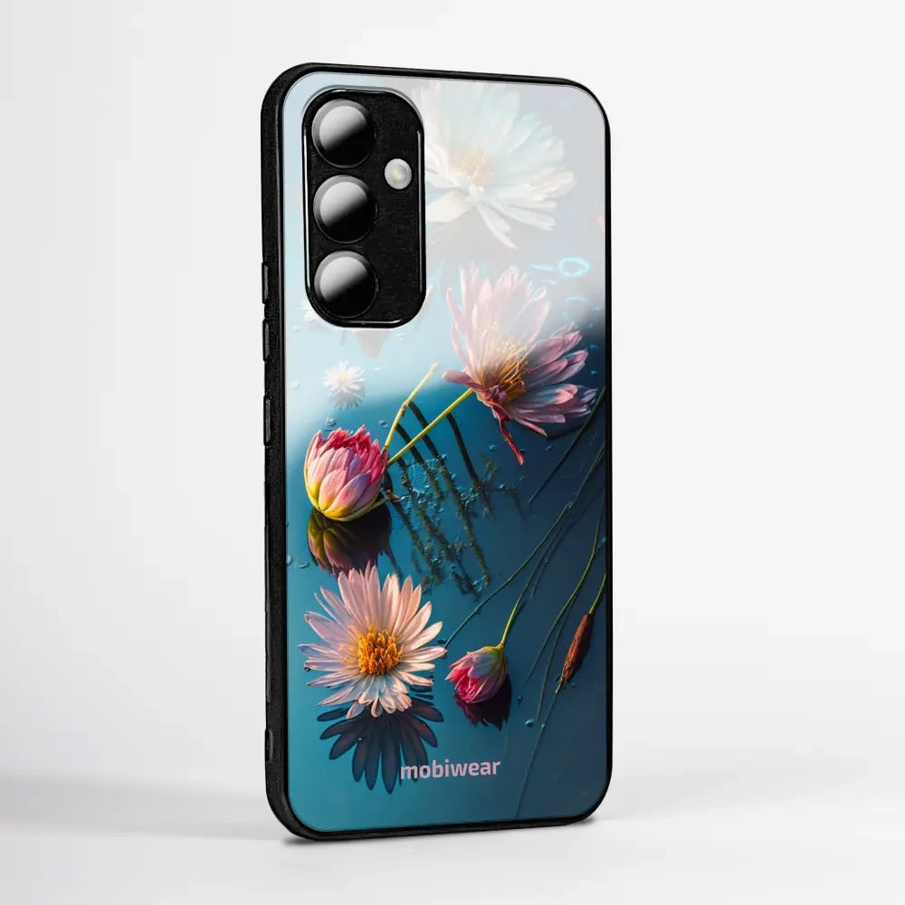 Handyhülle für Xiaomi Redmi 15 5G, Mobiwear Glossy Case, Blau-Blumig