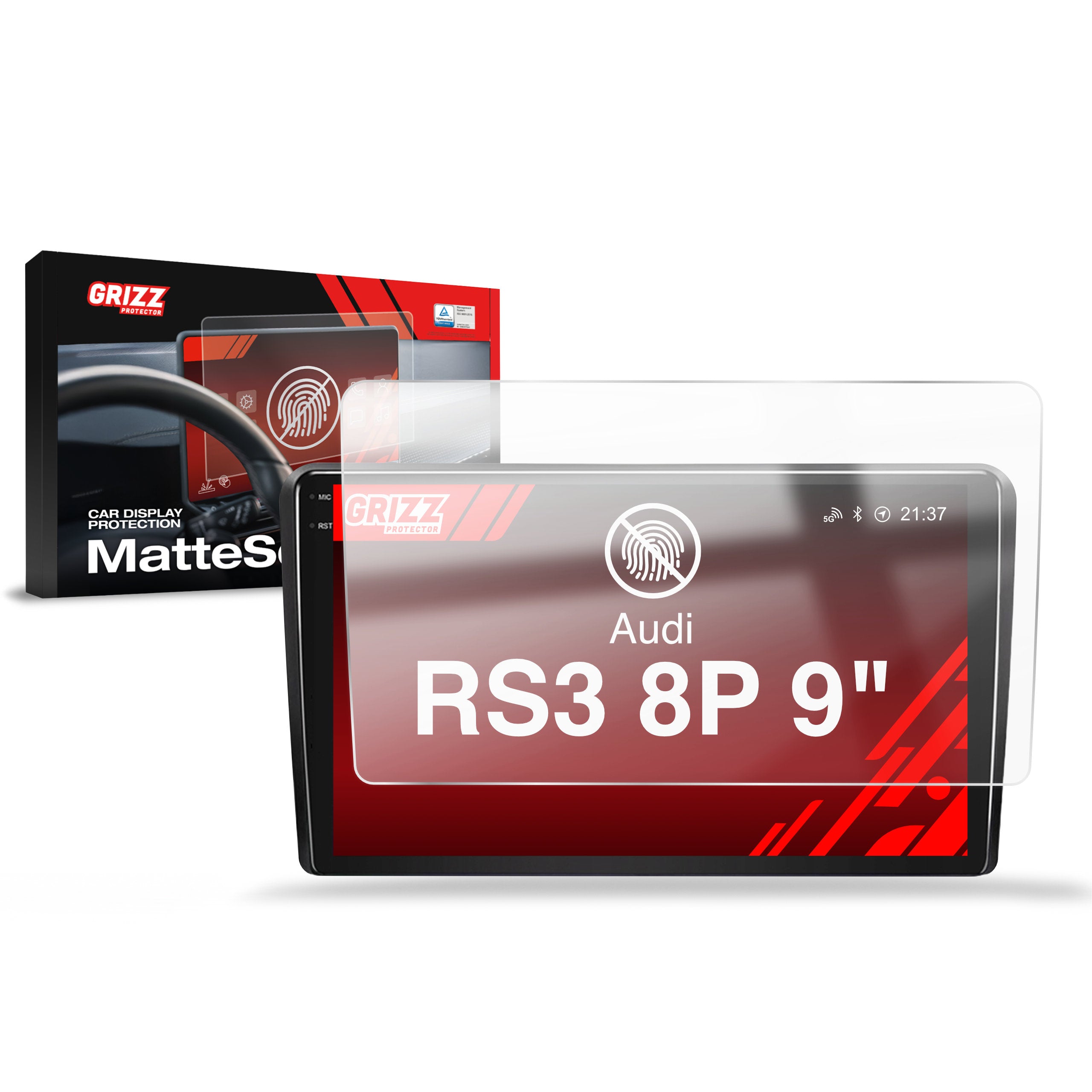 Matte Autodisplayfolie für Audi RS3 8P Android Radio (2011-2012), Grizz Protector