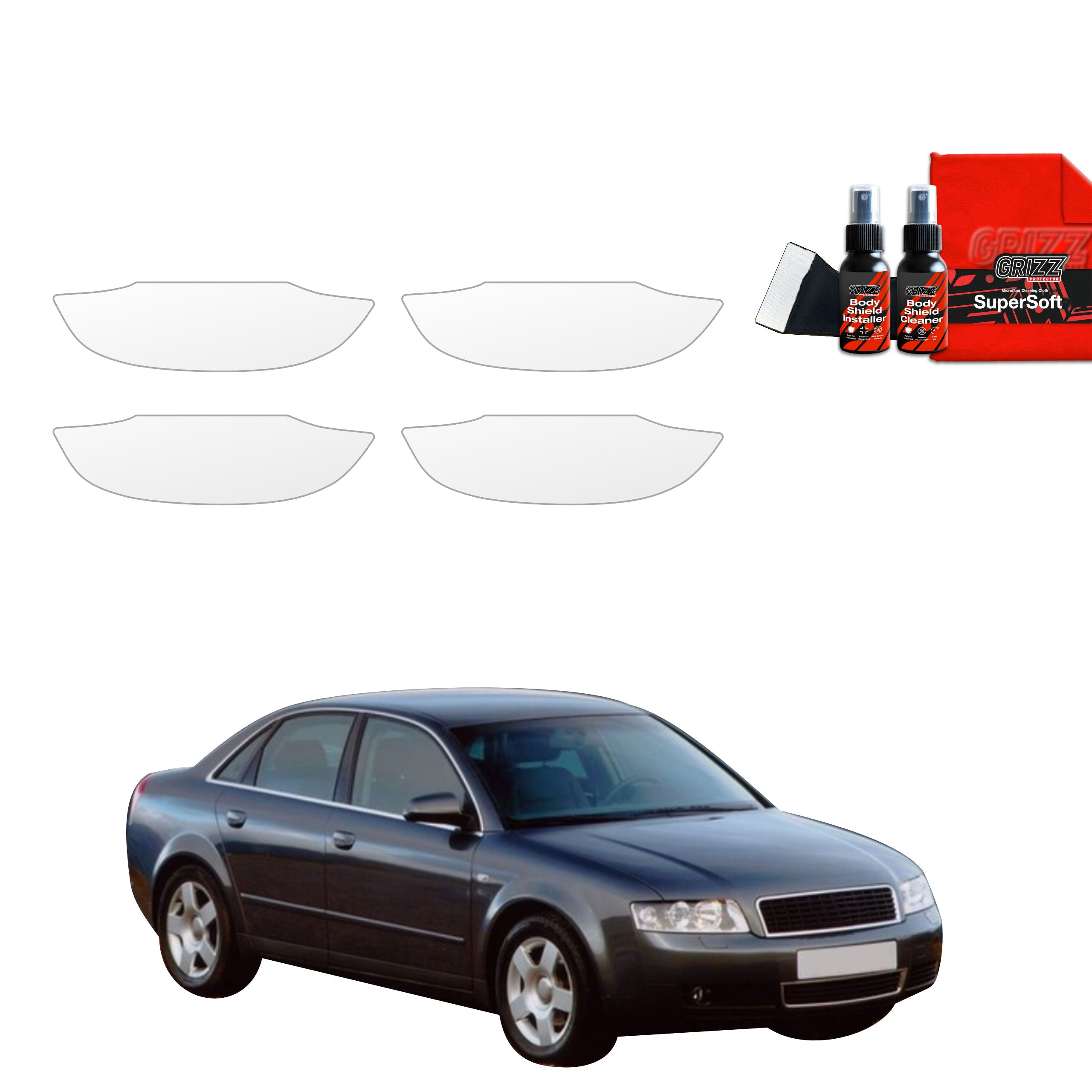 4in1 Schutzfolie Grizz Protector für Türgriffmulden - Audi A4 B6 Sedan (2000-2006)
