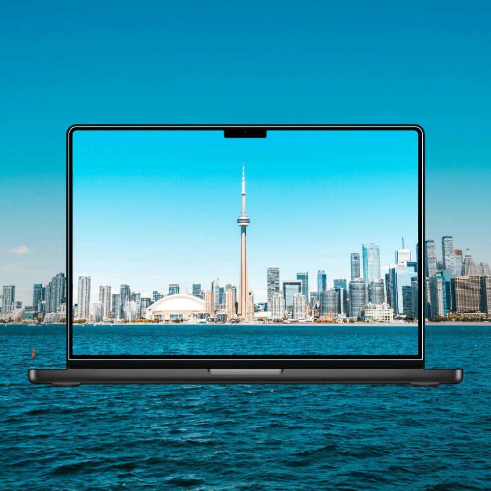 Bildschirmglas für Apple MacBook Air 13" 2022, Grizz HybridGlass Easy mit App-Rahmen