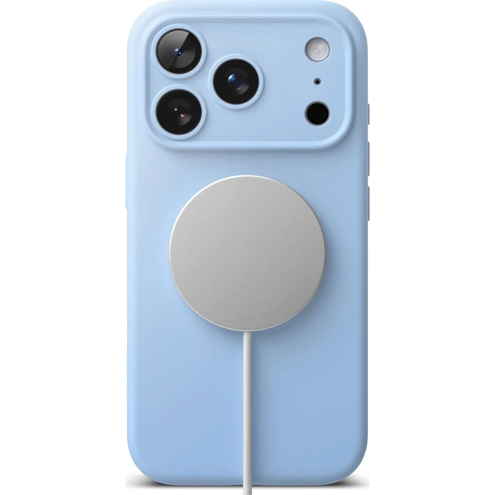 Handyhülle für iPhone 18 Pro, Ringke Silicone CC Magnetic mit MagSafe, Hellblau (4/9)