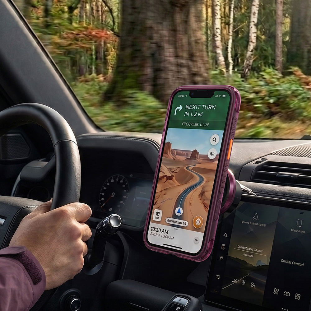Handyhülle mit 360° drehbarem Standfuß für iPhone 18 Pro / 17 Pro, Torras Ostand Q3 Air mit MagSafe, Violett (4/11)