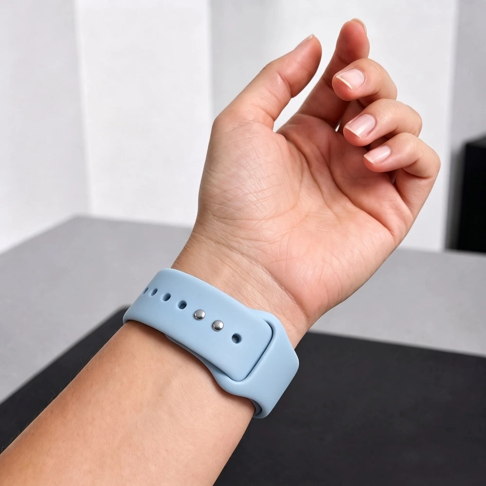 Armband für Apple Watch 42/41/40/38 mm, Tech-Protect Silicone, Hellblau (4/9)