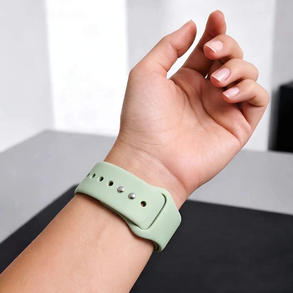 Armband für Apple Watch 42/41/40/38 mm, Tech-Protect Silicone, Pistazienfarben (4/10)