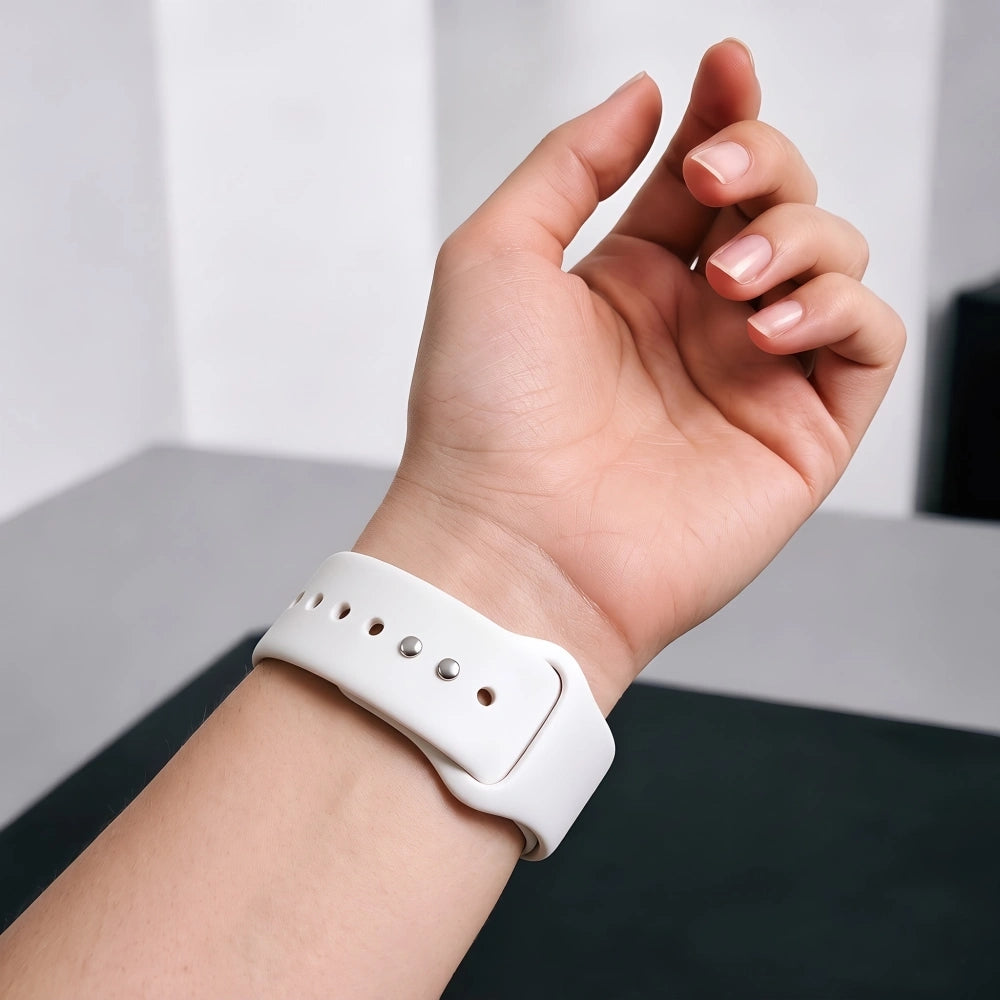 Armband für Apple Watch 42/41/40/38 mm, Tech-Protect Silicone, Weiß (4/9)