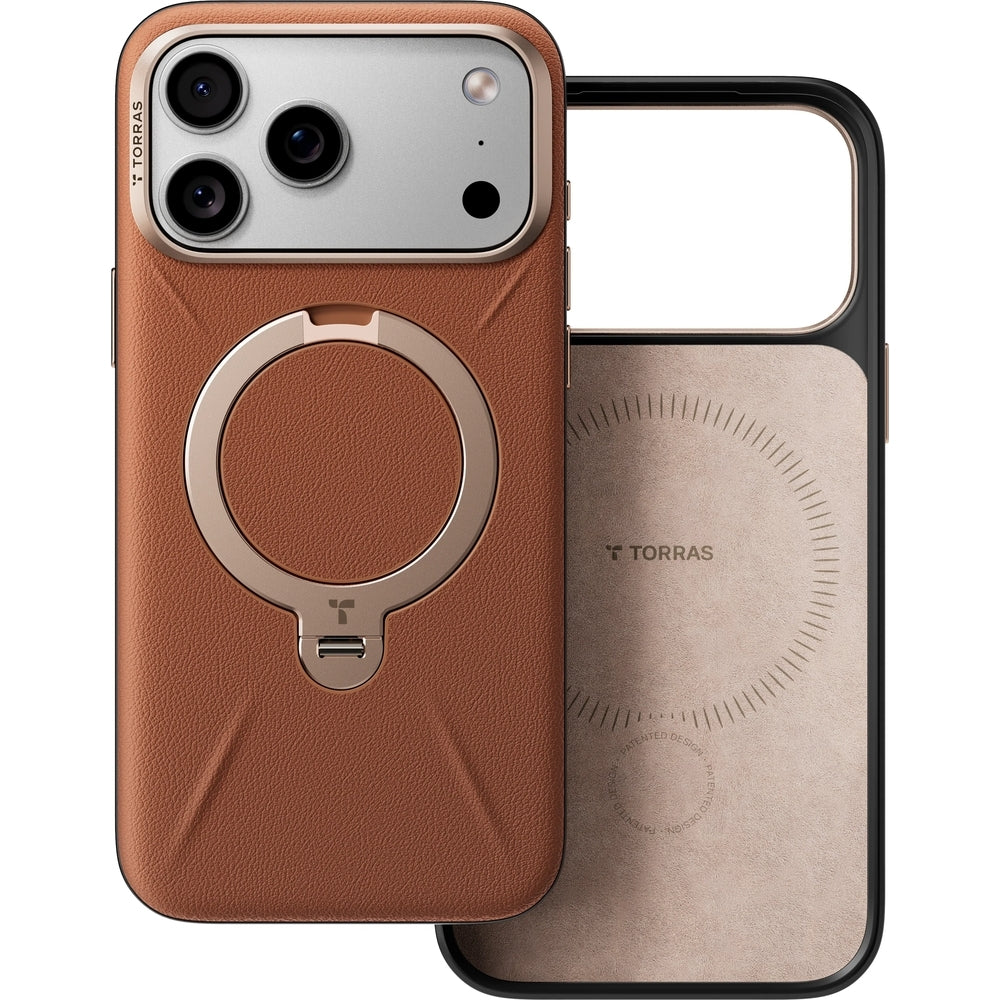 Handyhülle für iPhone 18 Pro Max / 17 Pro Max Torras Ostand Q3 VegSkin, Braun (5/9)