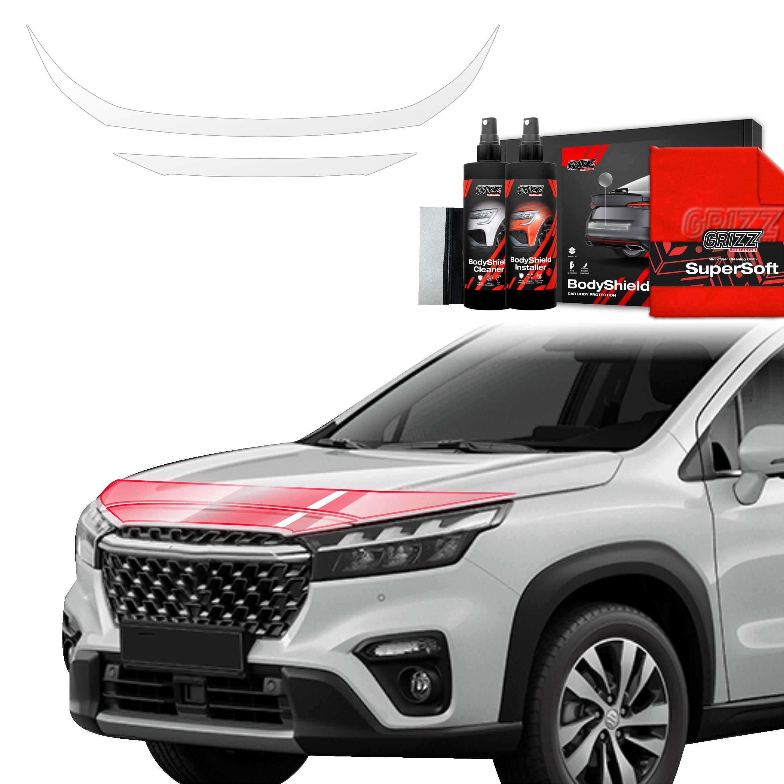 2in1 Schutzfolie Grizz Protector für Motorhaube - Suzuki S-Cross (2021-2026)