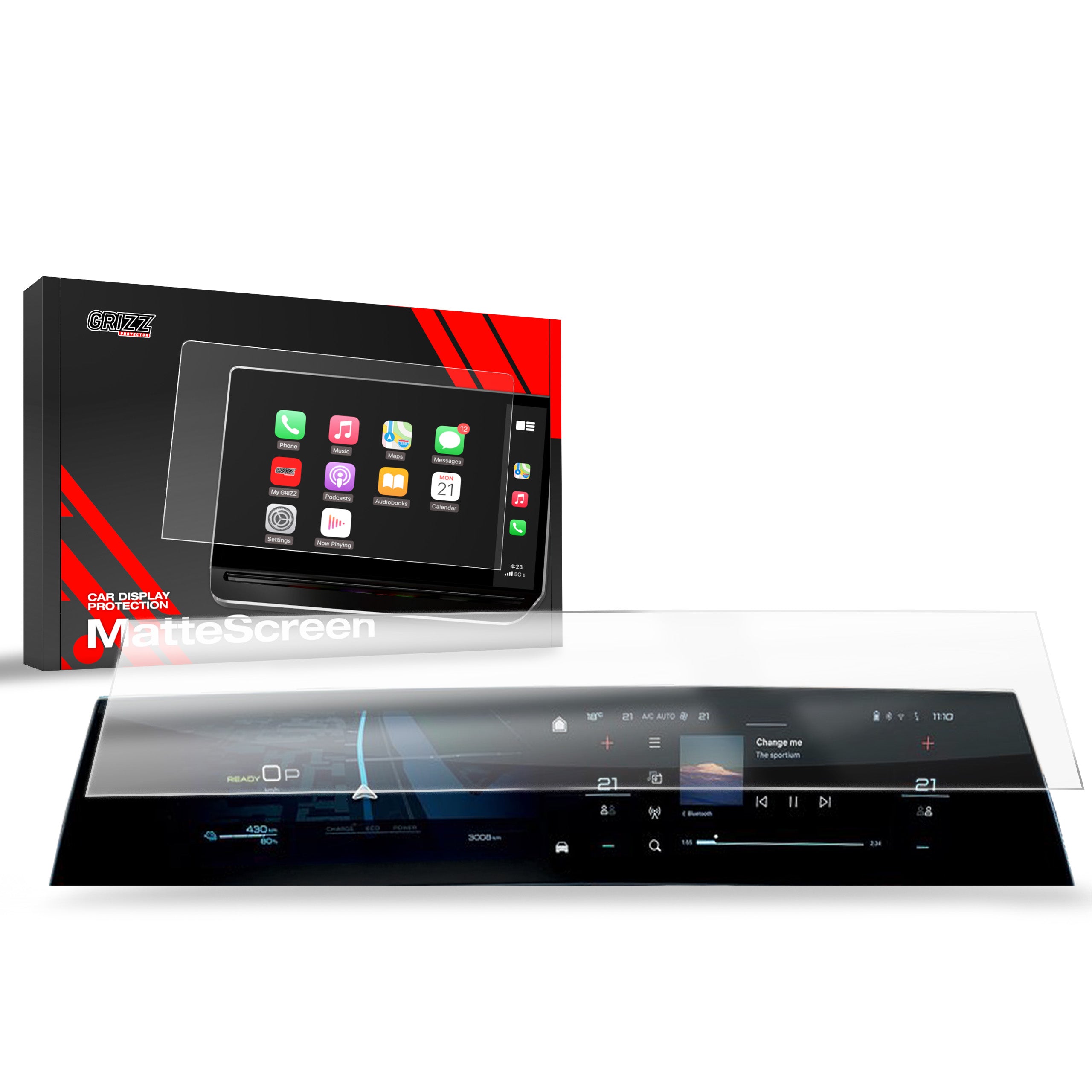 Matte Autodisplayfolie für Peugeot 5008 (2024-2025), Grizz Protector
