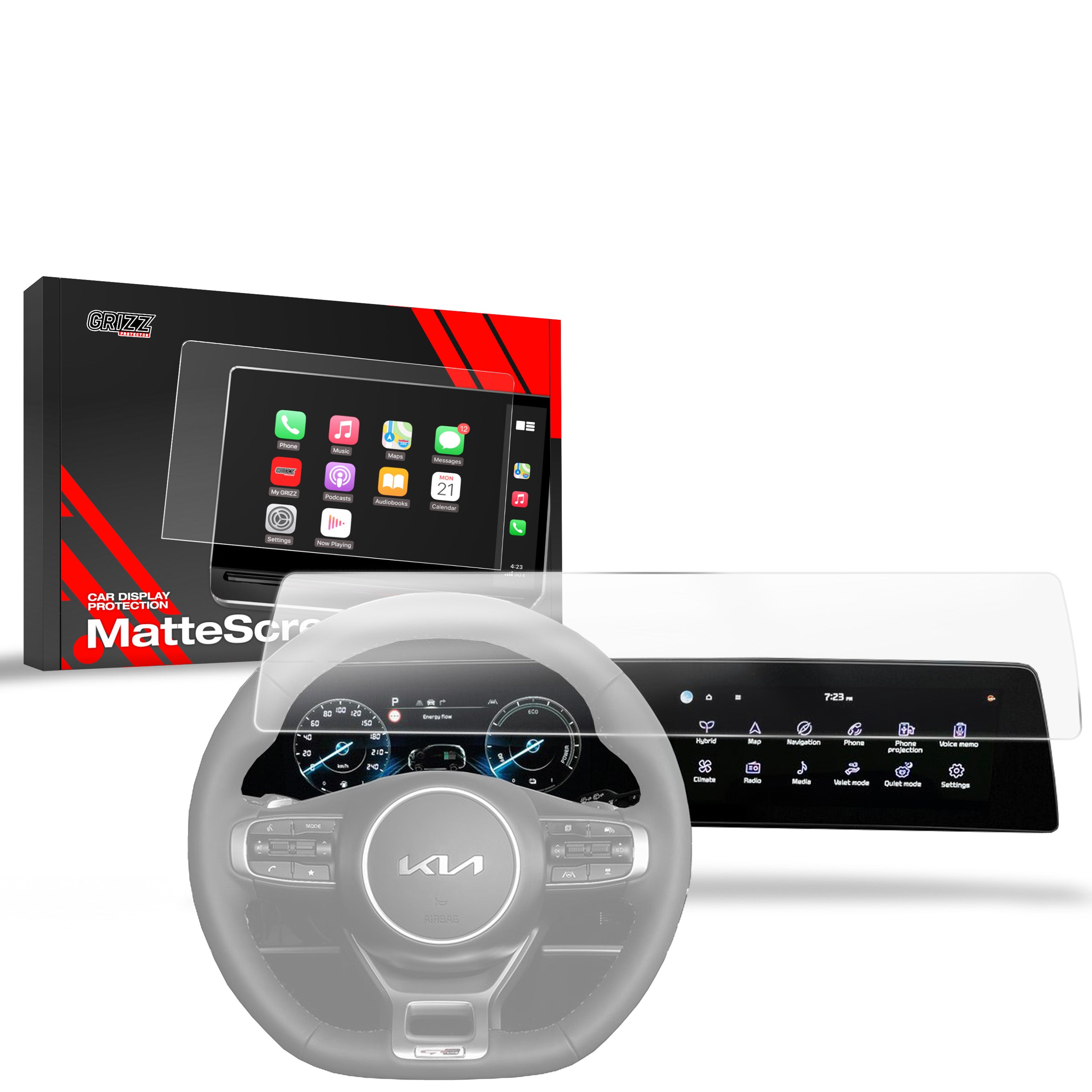 Matte Autodisplayfolie für Kia Sportage 5 Anniversary (2021-2025), Grizz Protector