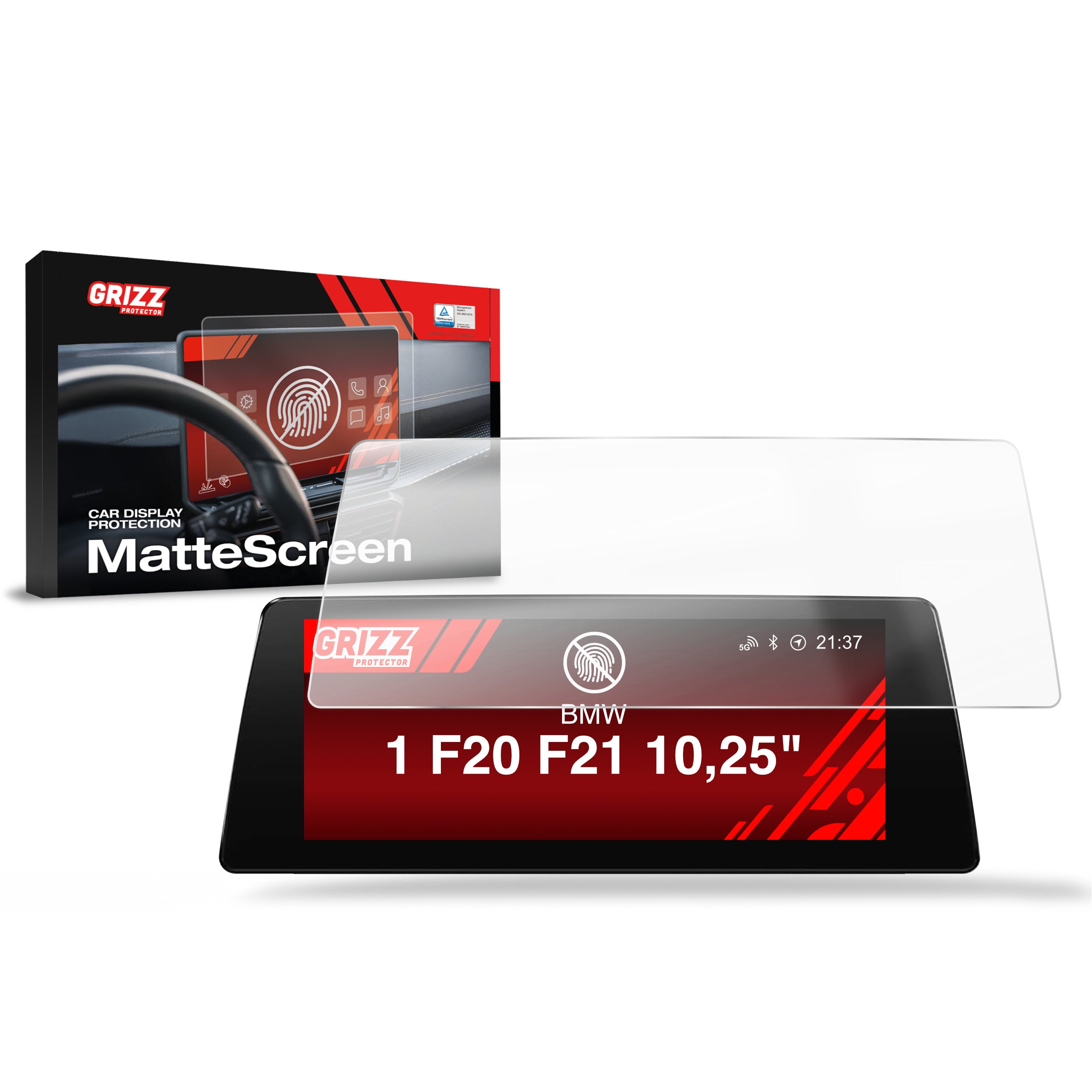 Matte Autodisplayfolie für BMW 1 F20 F21 Android Radio 10,25" (2011-2019), Grizz Protector