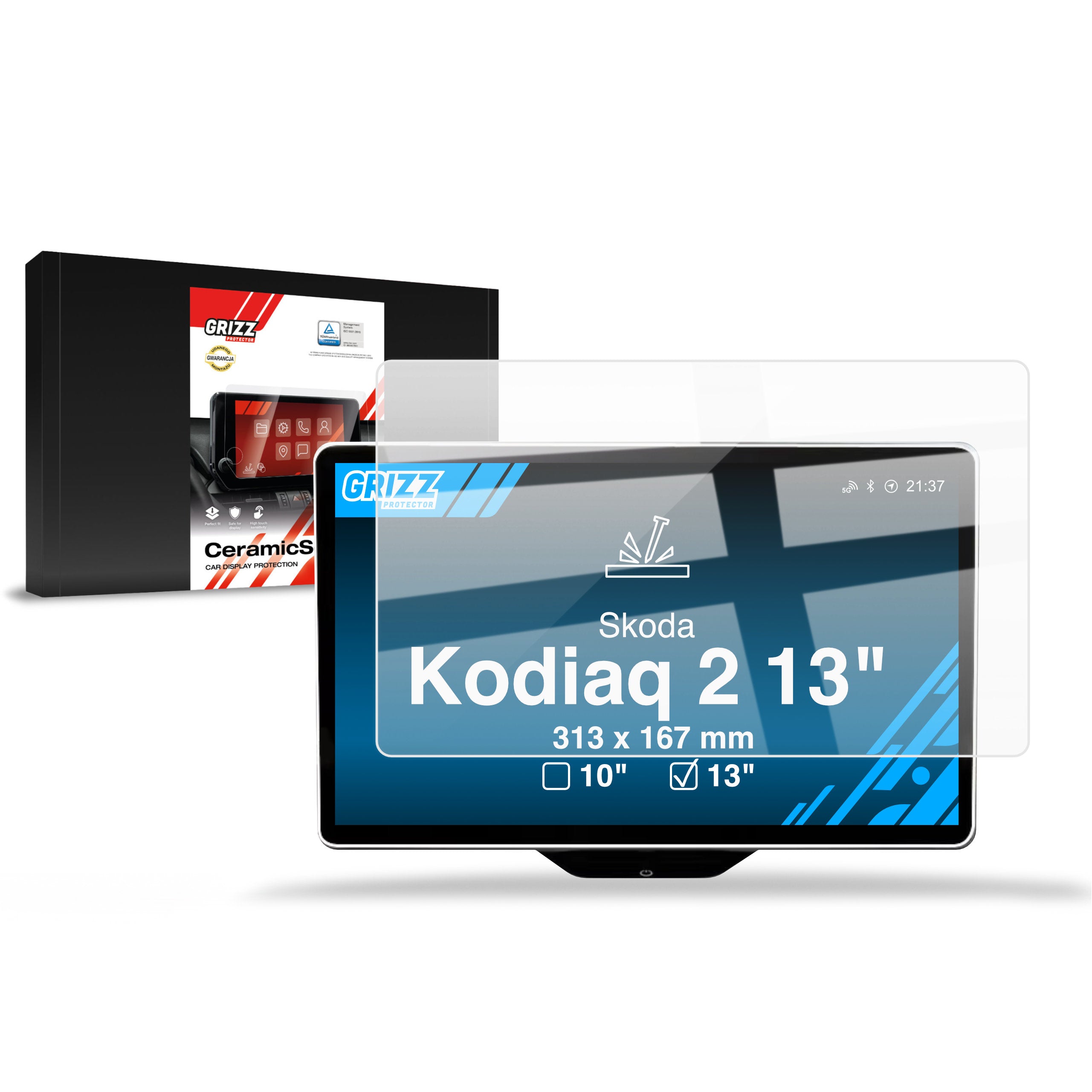 Keramische Autodisplayfolie für Skoda Kodiaq 13" (2024-2026), Grizz Protector