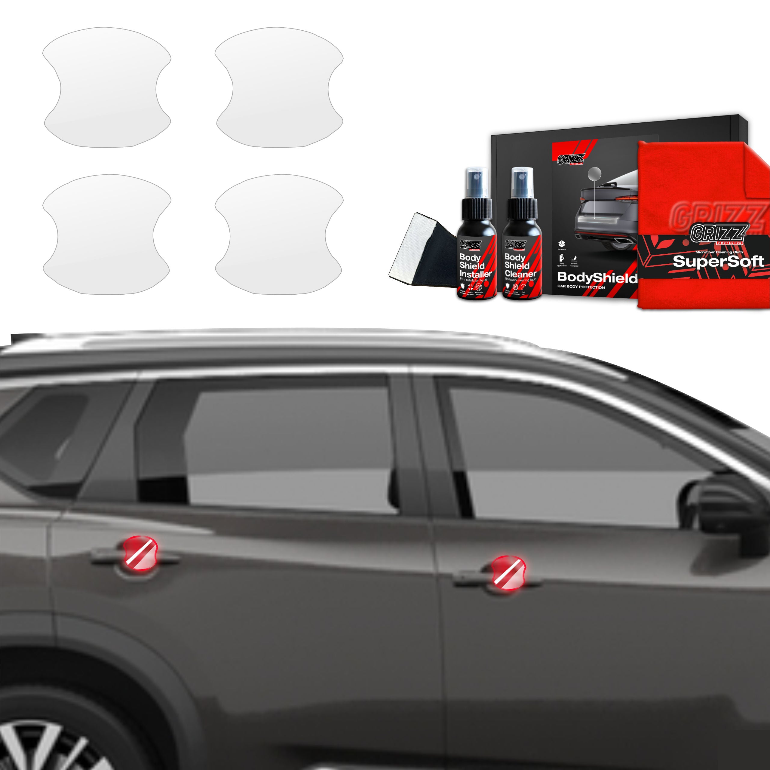4in1 Schutzfolie Grizz Protector für Türgriffmulden - Nissan X-Trail Facelift (2024-2026)