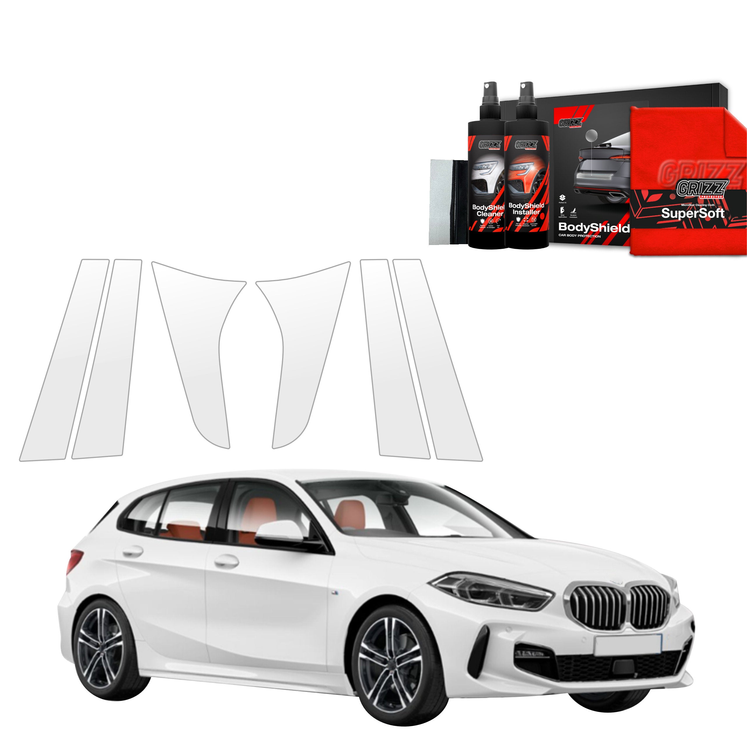 6in1 Schutzfolie Grizz Protector für B-C-Säule - BMW 1 118i (2020-2026)