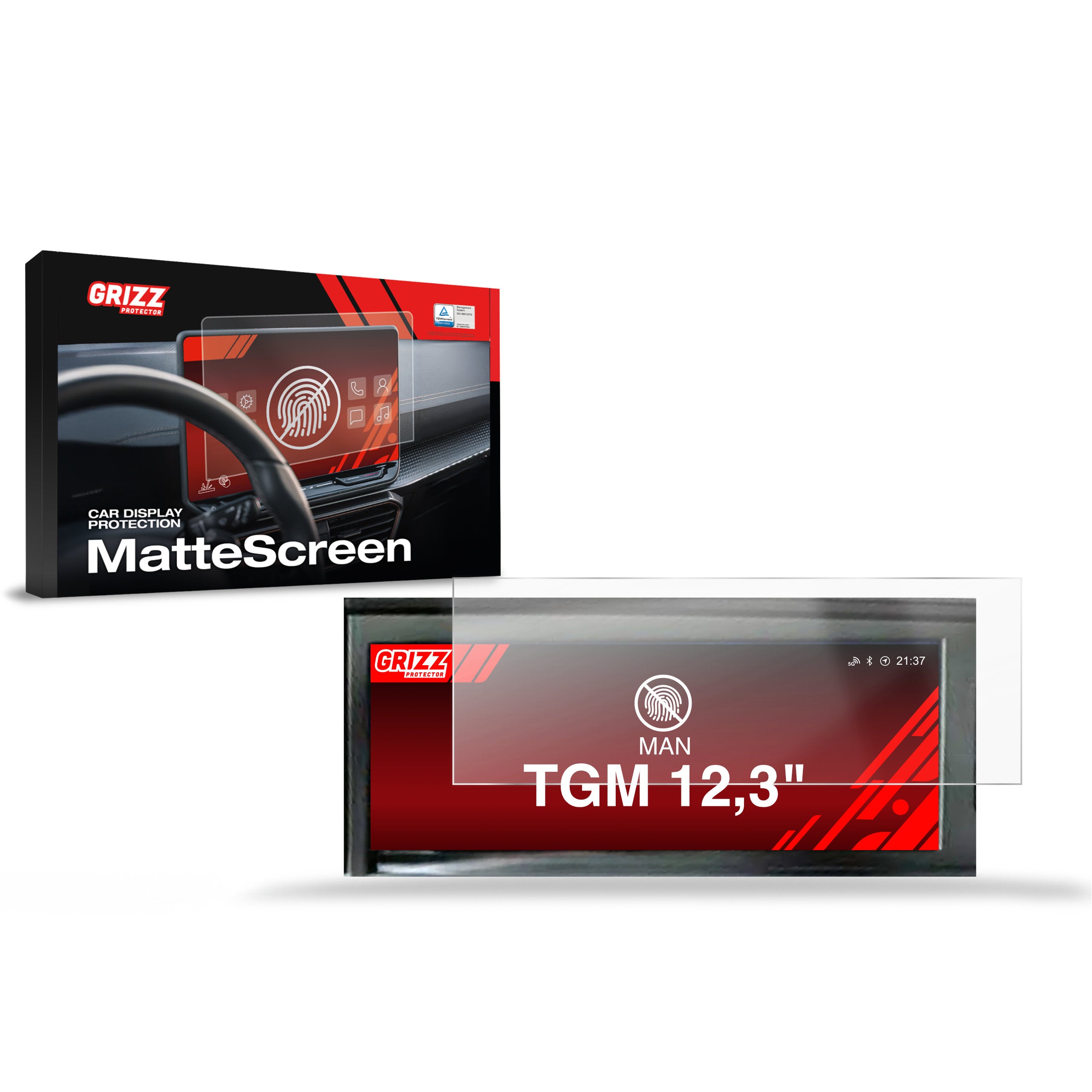 Matte Autodisplayfolie für MAN TGM 12,3", Grizz Protector
