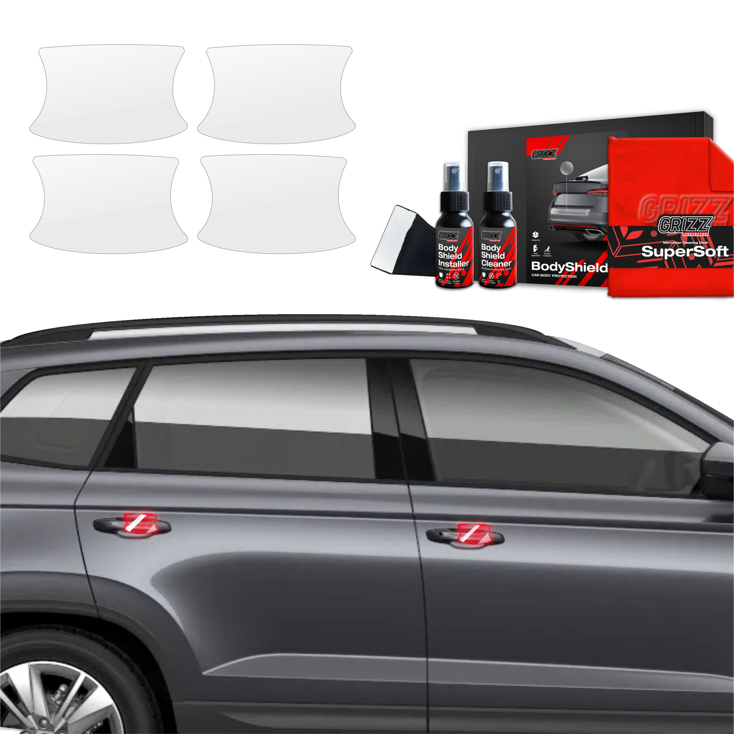 4in1 Schutzfolie Grizz Protector für Türgriffmulden - Skoda Karoq (2022-2026)