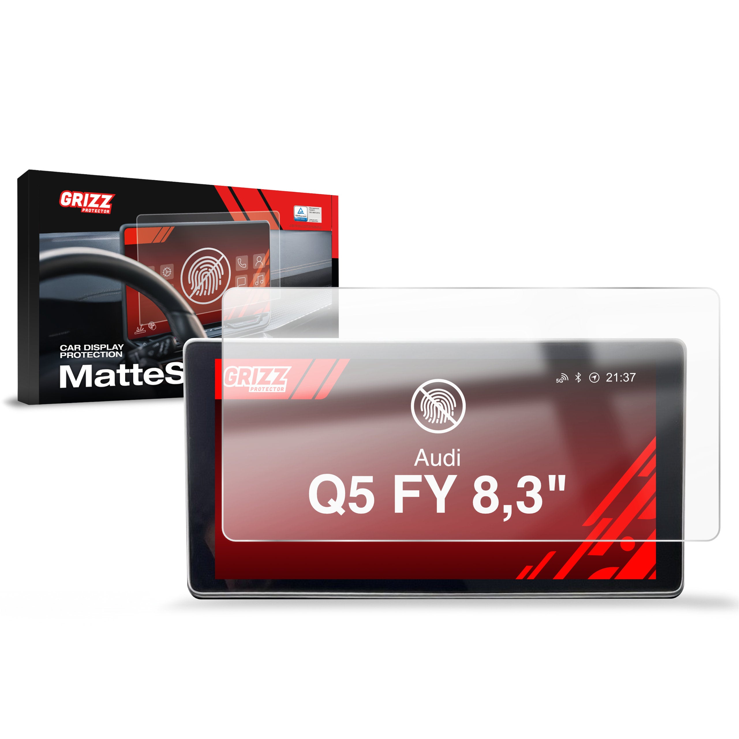 Matte Autodisplayfolie für Audi Q5 FY MMI 8,3" (2016-2019), Grizz Protector