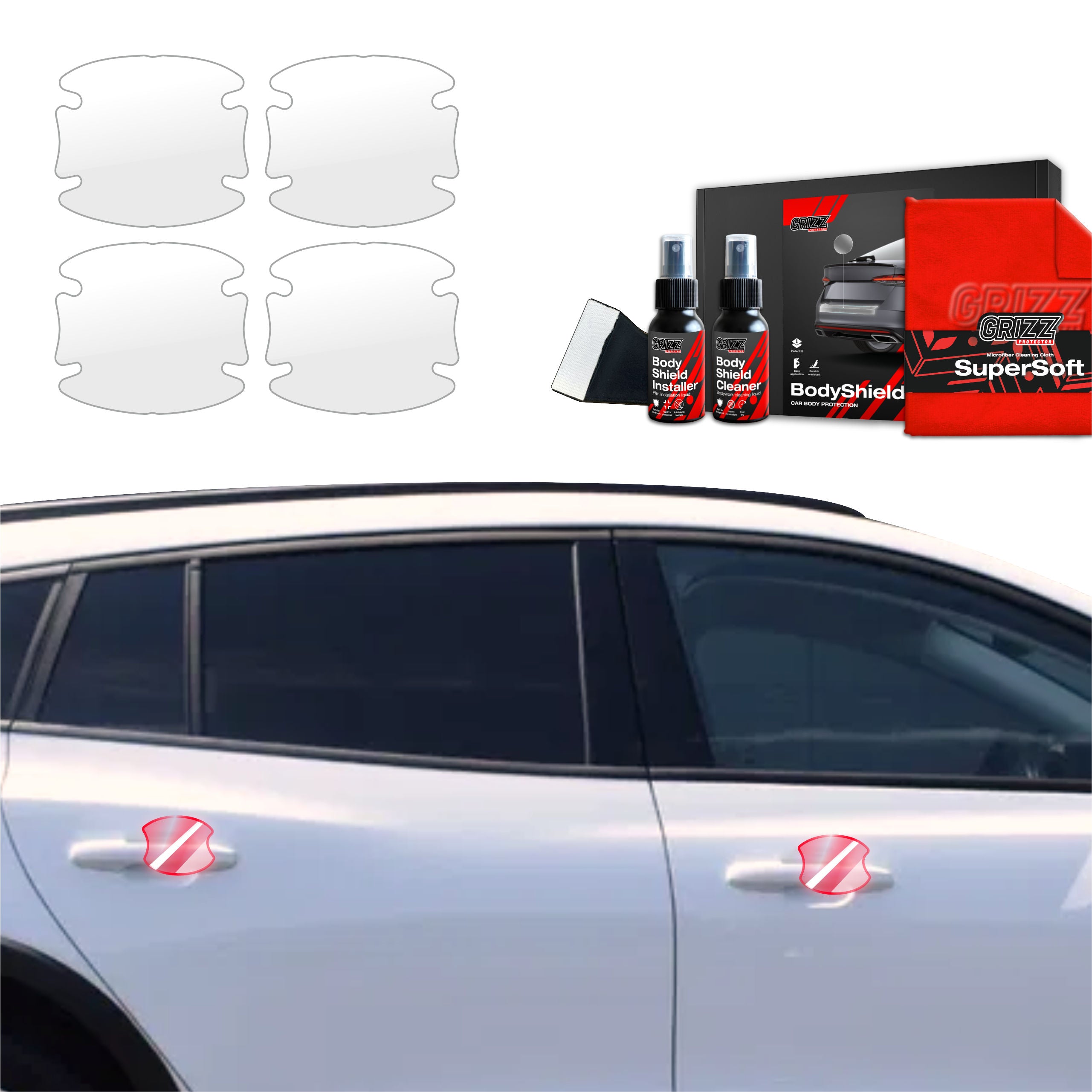 4in1 Schutzfolie Grizz Protector für Türgriffmulden - Ford Focus Active X Kombi Facelift (2021-2025)