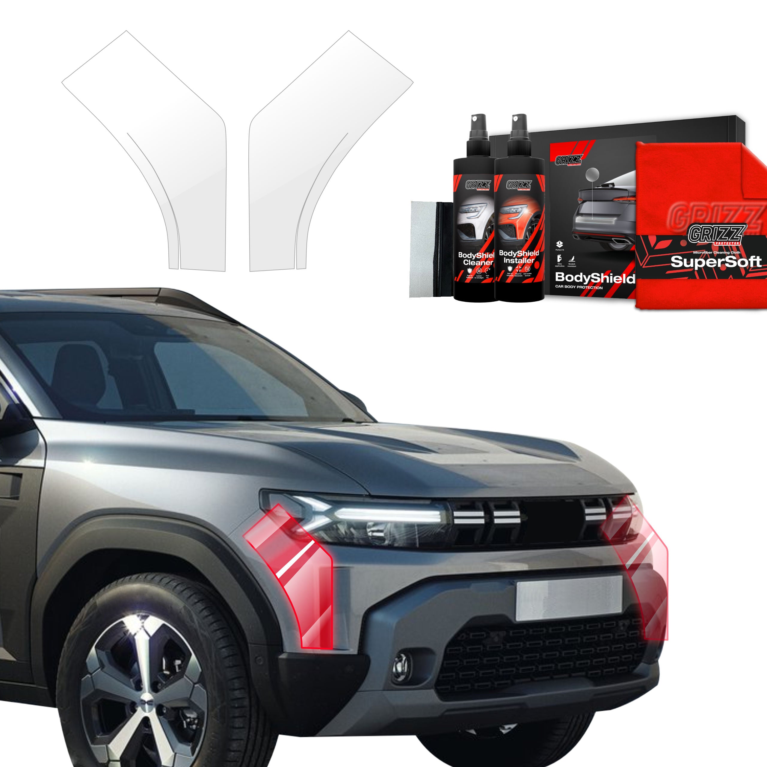 2in1 Schutzfolie Grizz Protector für Stoßstange - Dacia Duster (2024-2025)