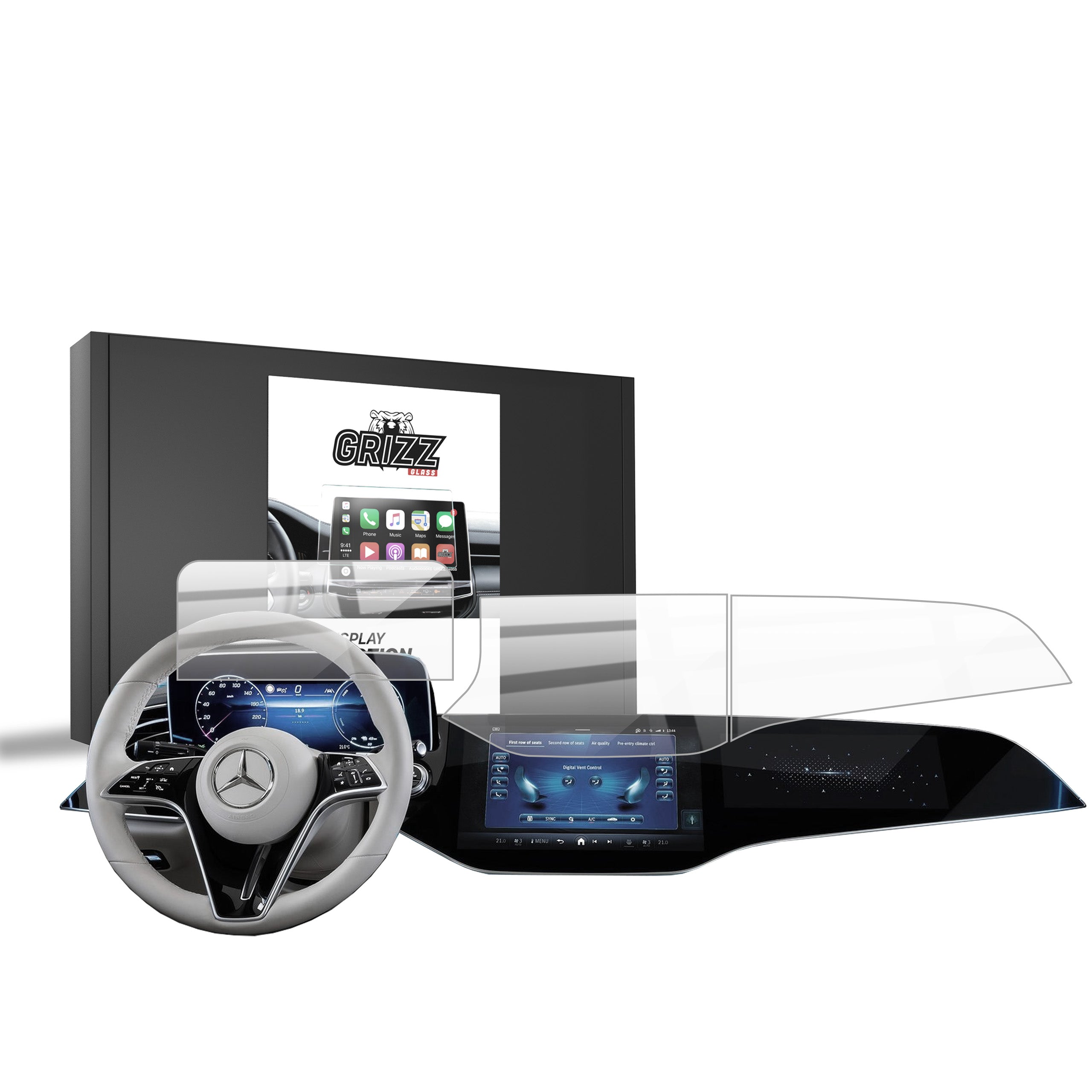 Keramische Autodisplayfolie 3in1 für Mercedes E Klasse W214 Superscreen (2023-2026), Grizz Protector