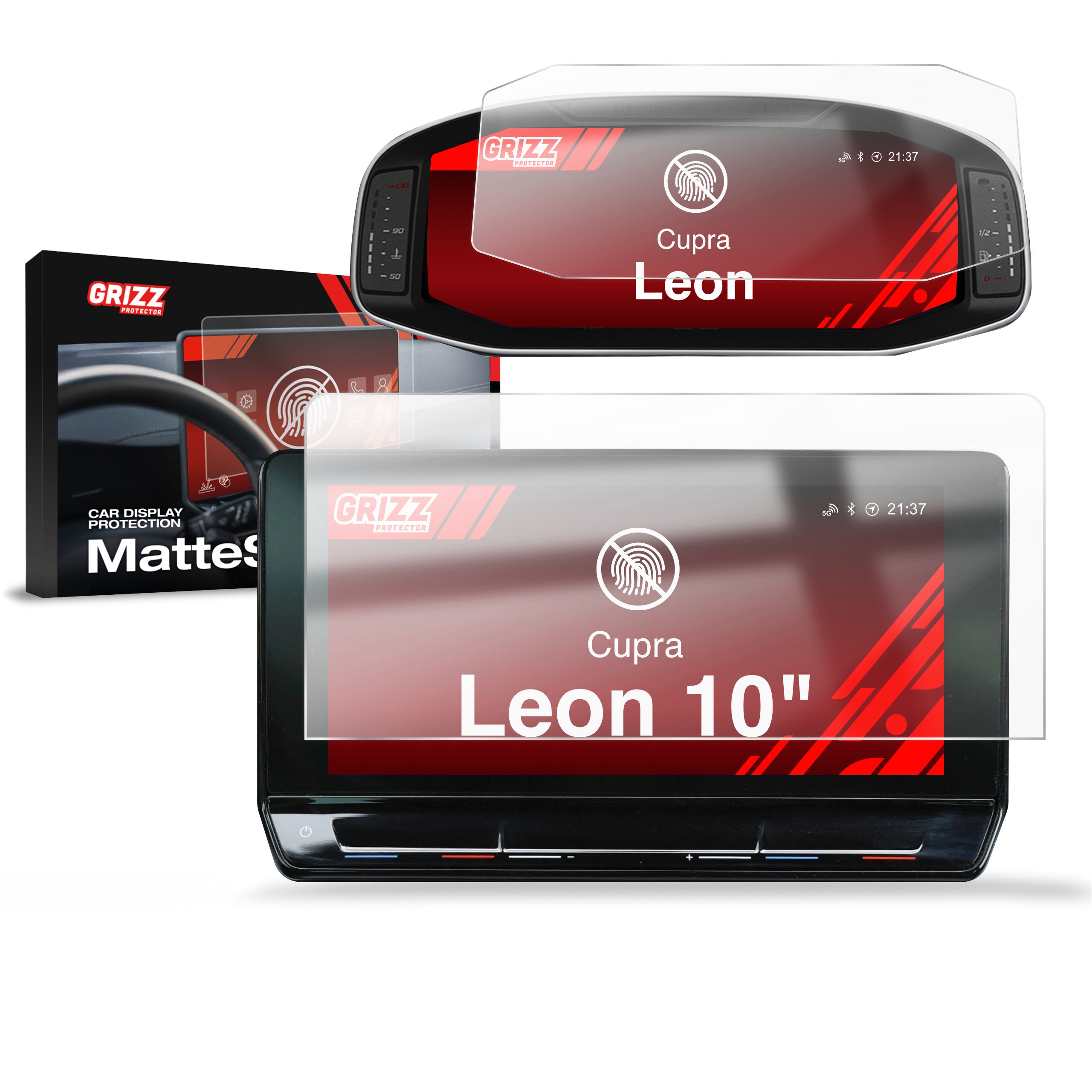 Matte Autodisplayfolie 2in1 für Cupra Leon 10" (2020-2024), Grizz Protector