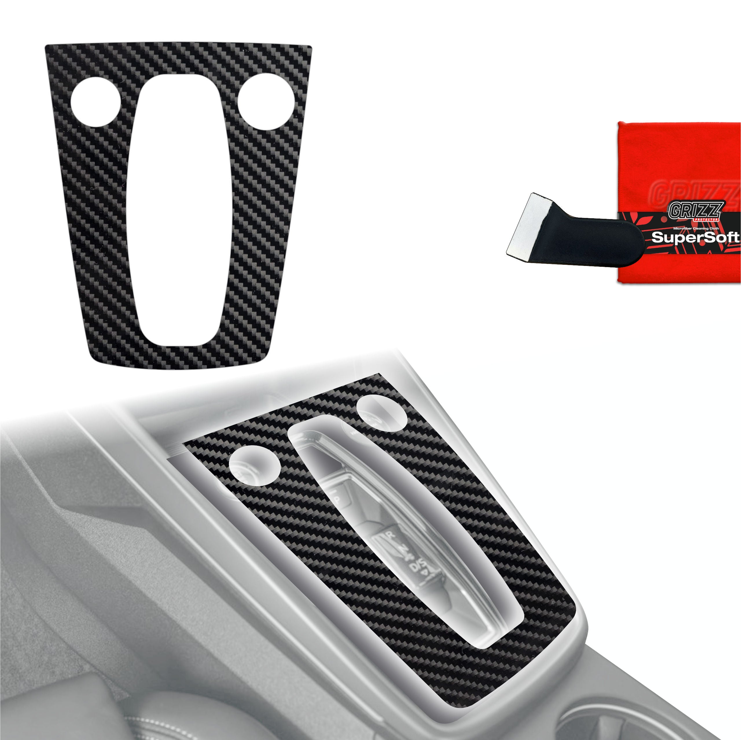Schutzfolien Grizz Protector für Mittelkonsole - Audi S3 8Y Facelift (2024-2026) Carbon Optik Glanz