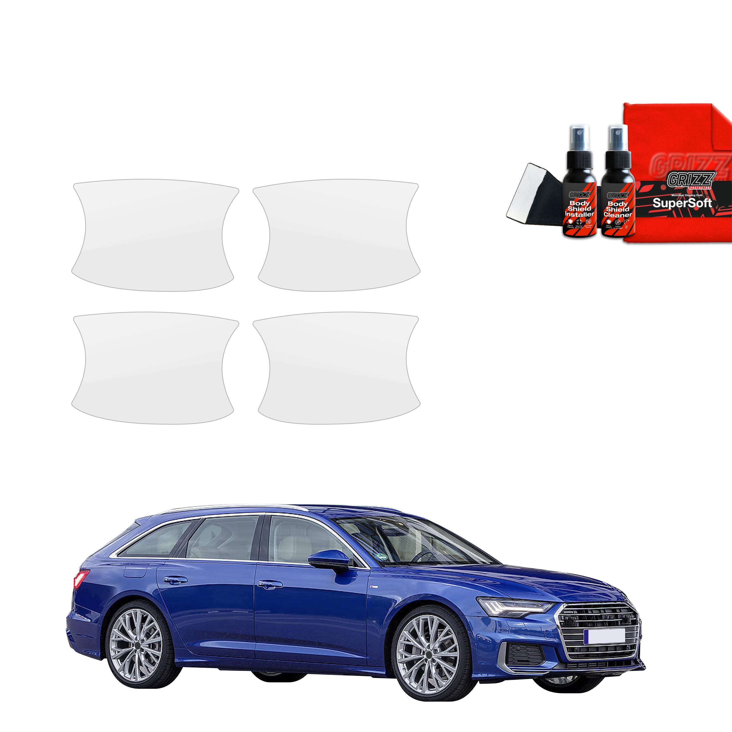4in1 Schutzfolie Grizz Protector für Türgriffmulden - Audi A6 C8 Kombi (2018-2023)