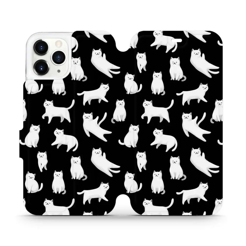 Handyhülle mit klappe für iPhone 11 Pro, Mobiwear Book, Luna-Kätzchen
