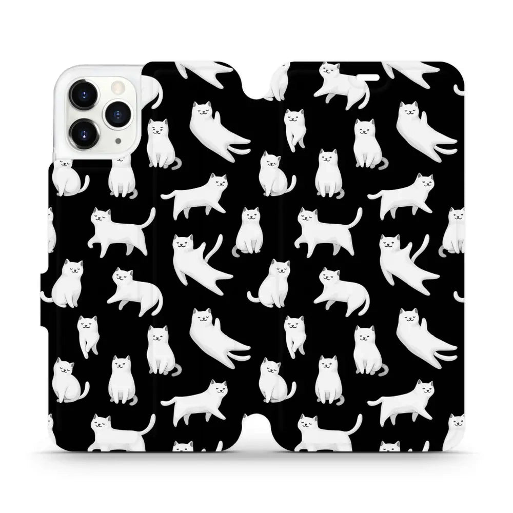 Handyhülle mit klappe für iPhone 11 Pro Max, Mobiwear Book, Luna-Kätzchen